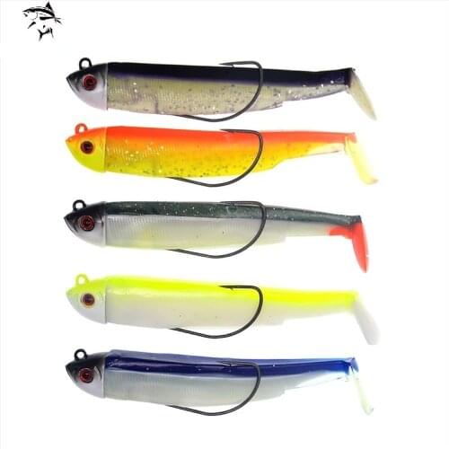 Black Minnow Gig Head Fishing Lure Soft Pike Lure 15g 30g Bass Fishing Shad Soft Bait Boat Code Seabass Bait for Zand