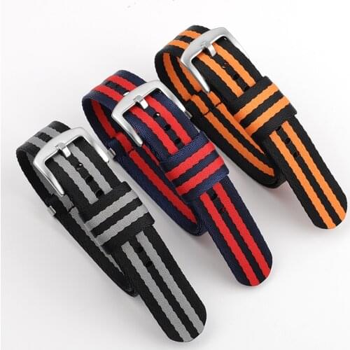 Nylon Watchband Nato Strap 22mm 22mm Seatbelt Watch Strap Stripe Wristbracelet Band for Omega