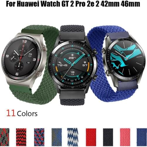 20mm 22mm Nylon Bands for Huawei Watch GT 2 Pro 2e Strap Braided Bracelets for huawei watch GT 2 46mm 42mm Solo Loop Wristbelts