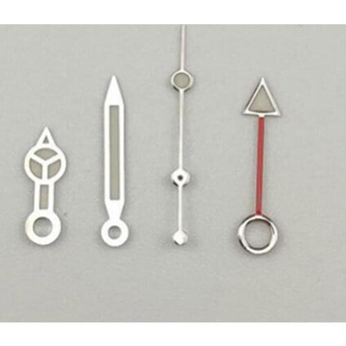 Watch Repair Parts 4 Pin Watch Hands for Mingzhu DG3804 Watch Silver Edge White Hands