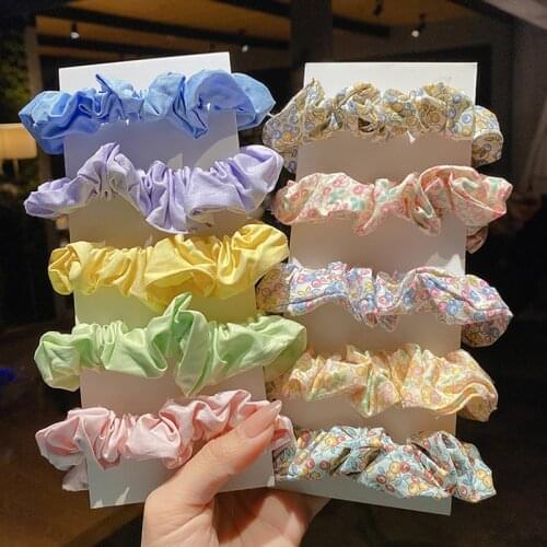 2 Pcs/Set Children Cute Soft Floral Cherry Elastic Hair Bands Girls Lovely Colorful Scrunchies Rubber Bands Kid Hair Accessories