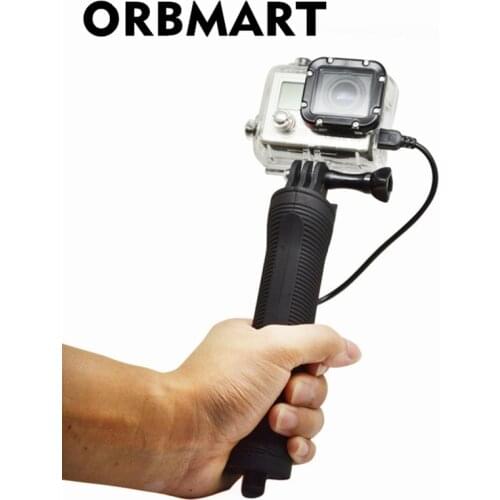 ORBMART Handheld Monopod Selfie Stick with 3300mAh Power Bank For GoPro Hero 7 6 5 4 3+ 3 Xiaomi Yi SJCAM Sport Action Cameras
