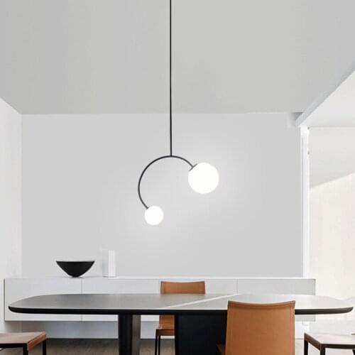 Nordic art and art warm C-shaped chandelier dining room living room bedroom study room light simple personality exhibition hall