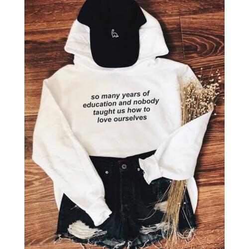 HOW TO LOVE OURSELVES Hoody funny Sweatshirt unisex tumblr women vintage Fashion quote 100% Cotton Jumper Pullovers outfits tops