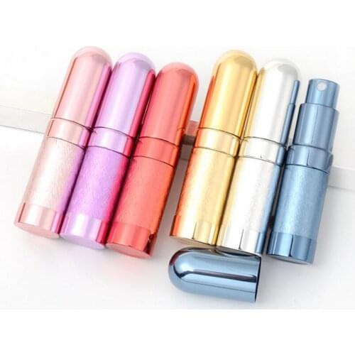 6ML Refillable Aluminum Spray Perfume Bottle Empty Glass Fragrance Bottle Metal Perfume Atomizer LX1327