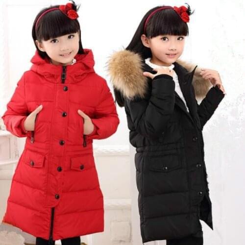 2020 Children Winter Coat 5-13 Year Old Girl Wint Coat Color Ribbon Quilted Thickening All-match Girls Thick Parkas