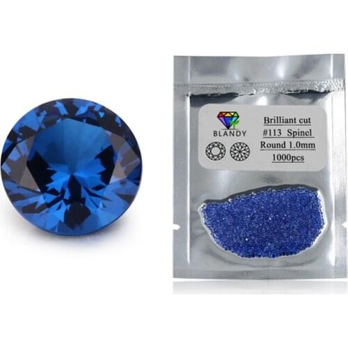 1000pcs/Lot Size 1.0-3.0mm Round Shape 5A Quality Synthetic Spinel Sapphire #113 Blue Gem Stones For Wax Setting Jewelry
