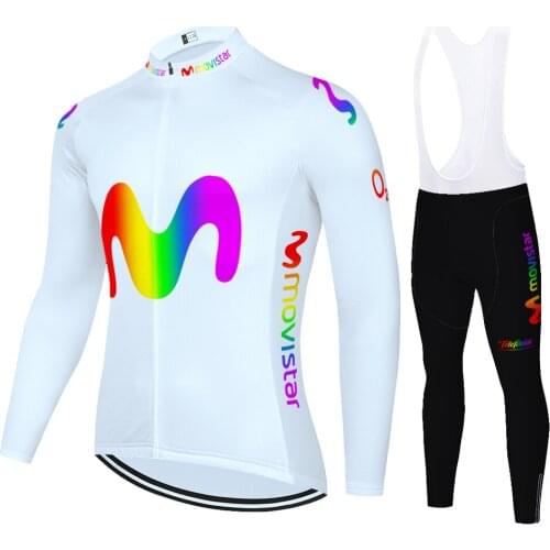2020 ProTeam summer spring quick dry movistar roupa ciclismo masculino Men Long Sleeve Jersey Suit Outdoor Riding Bike Clothing