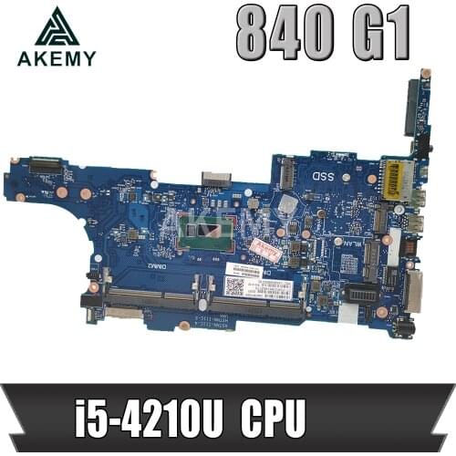 Akemy 730803-501 730803-001 730803-601 mainboard For HP EliteBook 840 G1 Laptop motherboard i5-4210U 6050A2560201-MB-A03