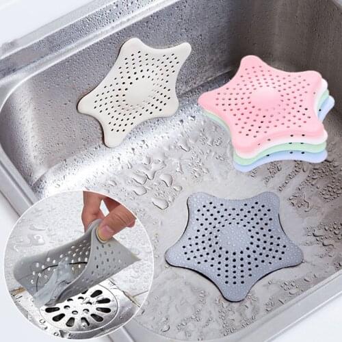 Kitchen Gadgets Accessories Star Outfall Drain Cover Basin Sink Strainer Filter Shower Hair Catcher Stopper Plug