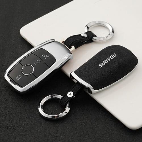 Car Key Case Cover For Mercedes Benz E Class E43 E200L E260 E300L E320 E400 E Class 2016-2018 Keychain fob Keyring 2&3 Buttons