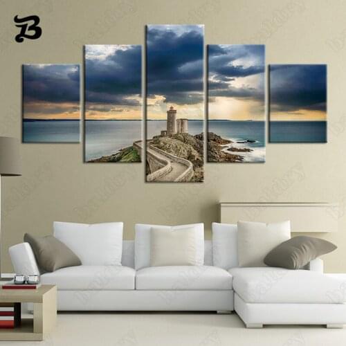 Lighthouse Scenery Posters and Prints Wall Art Home Decoration Modern Landscape Wall Pictures for Living Room Bedroom Home Decor