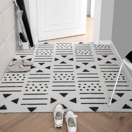 Morocco Indoor Doormat Front Back Bohemian Door Rug Black White Geometry Rubber Rug Mats Washable Non Slip Large Entrance Carpet