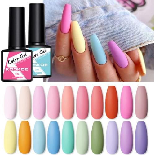 LEMOOC 8ml Nail Gel Polish 136 Colors Soak Off Semi Permanent For Matte Base Coat Hybrid Nail Art Gel Varnish Varnishes