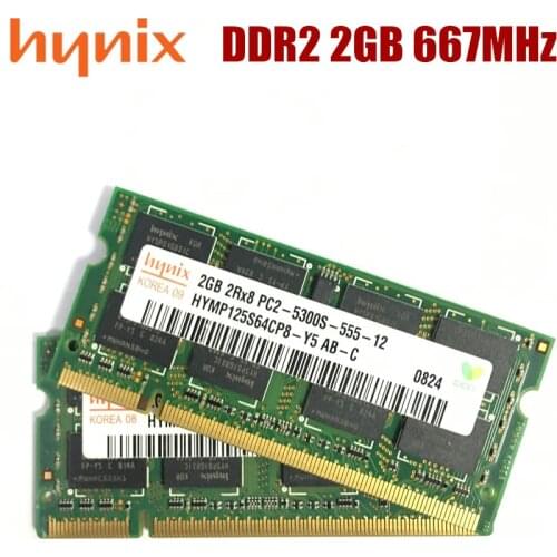 Hynix chipset 2G 2GB DDR2 PC2 5300 667 Mhz 6400 800mhz 2RX8 portátil memoria 2G PC2-5300S 6400s DDR2 667 MHZ 200pin Notebook RAM