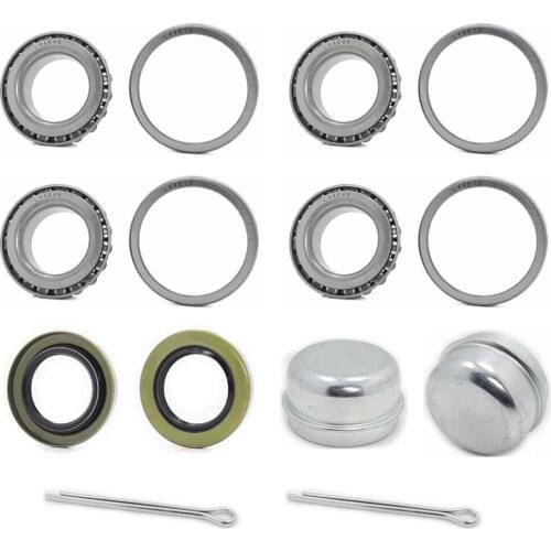 2 Set 1-1/16'' Axles Trailer Wheel Hub Bearings Kit,L44649/L44610,1.0625"x1.9800"x0.560",12192TB Seal,Dust Cover and Cotter Pin