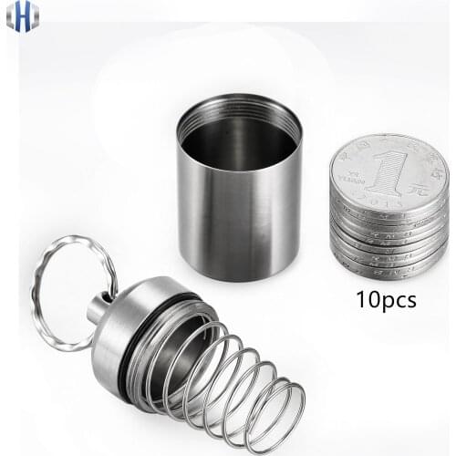 Change Coin Piggy Bank Creative Portable Coin Storage Tube Stainless Steel Outdoor Seal Waterproof Tank Drug Warehouse