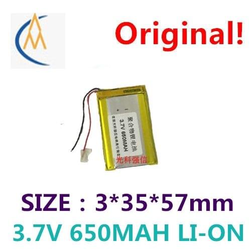 New sufficient capacity polymer li-ion battery 3.7 V 303557 650 mah GPS radio/equipment/mini mobile power supply
