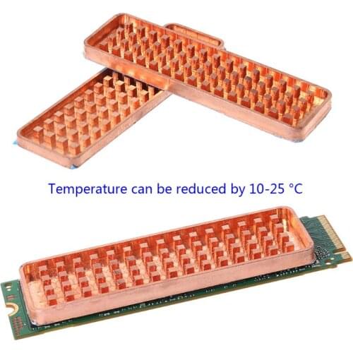 Copper NVME NGFF M.2 Heat sink 2280 SSD Metal Sheet Thermal Conductivity Silicone Wafer Cooling Fan M2 Heatsink