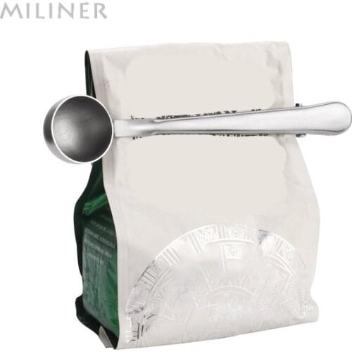1 pc Multifunction Stainless Steel Coffee Scoop With Clip Coffee Tea Measuring Scoop 1Cup Ground Coffee Measuring Scoop Spoon
