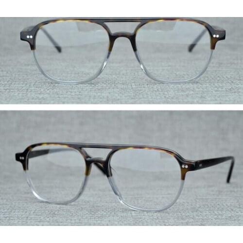 LKK Mens high quality large frame retro spectacle frame large face frame myopic glasses transparent color classic Eyewear