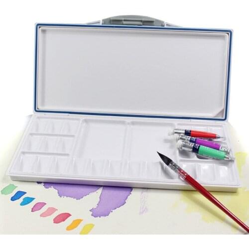 Watercolor palette/sealed moisturizing gouache paint box Palette is easy to clean 18 grids 24 colors 33 grids
