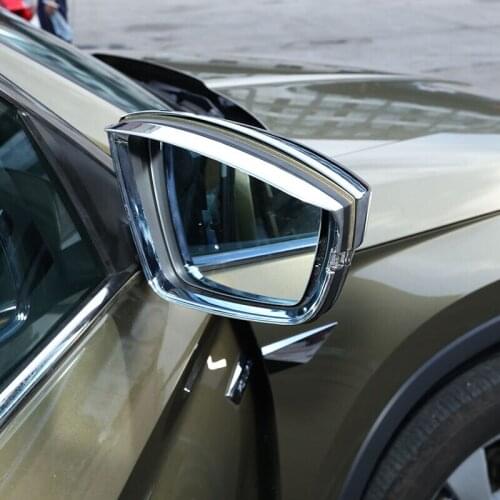Fit For Skoda Kodiaq 2017 2018 ABS Chrome Car rearview mirror block rain eyebrow Cover Trim car styling accessories 2pcs