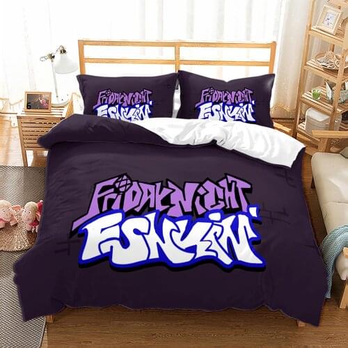 Friday Night Funkin Bedding Set Single Twin Full Queen King Size Friday Night Funkin Bed Set Children Kid Bedroom Duvetcover 006