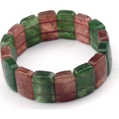 Mixed red & green strawberry quartz stone beads bracelet natural stone bracelet for woman wholesale