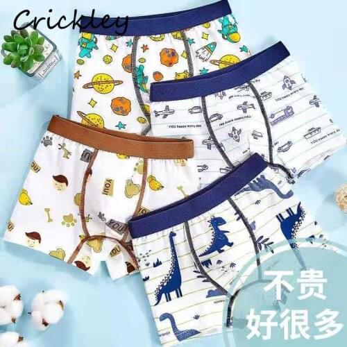 1pc Cute Dog Dinosaur Print Boys Boxer Cartoon Car Penguin Children Panties Cotton Breathable Kids Underwear Toddler Underpants