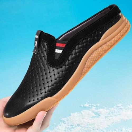 Flat Loafers Men Outdoor Sneakers Male Classic Footwear Office Dress Home Slippers Breathable Genuine Leather Mens Walking Shoes