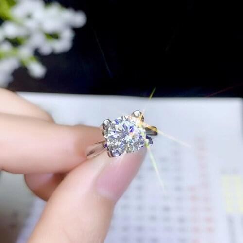 Moissanite Ring 1CT 2CT 3CT VVS Lab Diamond Fine Jewelry for Women Wedding Party Anniversary Gift Real 925 Sterling Silver