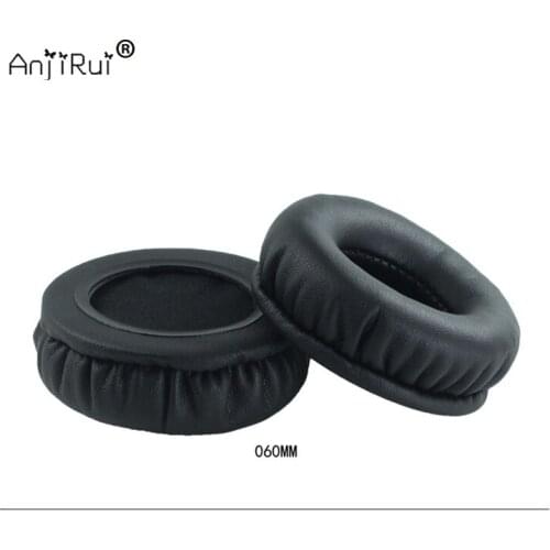 1 pair,ANJIRUI black protein skin memory cotton thickening 60MM headset sets sponge sets Headphone Pillow Replacement ear pads
