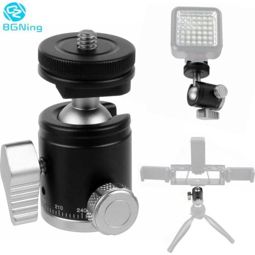 2 in 1 Mini Tripod Ball head Cold Shoe 1/4 Screw Monopod Tripod 360 Panoramic Base Adapter Mount for Camera Video Flash Light