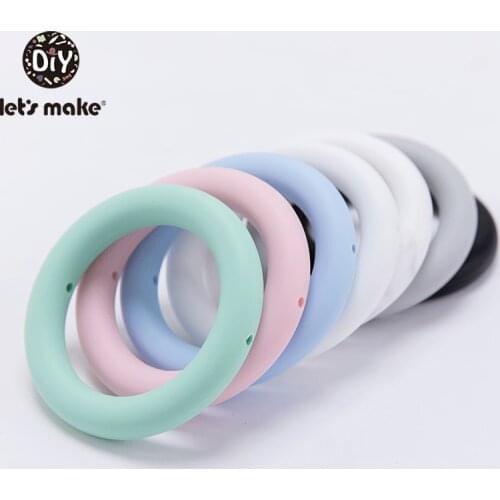 Lets Make 5pcs 65mm Baby Silicone Rings Food Grade Teething Natual Teething Accessories DIY Crafts Baby Crib Toy Baby Teethers