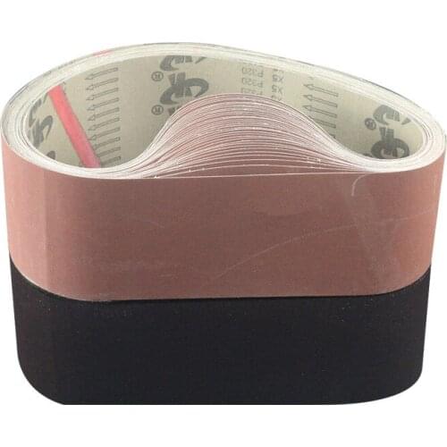 10 Pcs/set 80-600Grit Abrasive Sanding Band Tool for Wood Soft Metal Polishing Sandpaper for Belt Sander