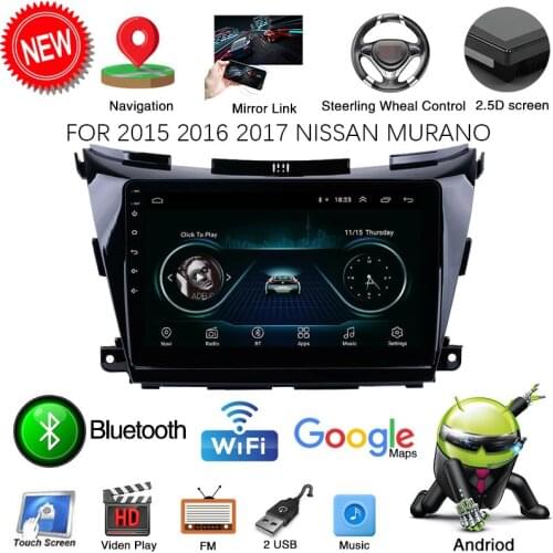 ABS 10.1'' Android 9.1 for 2015 2016 2017 Nissan Murano GPS Car Stereo player WIFI 16 GB INand Flash Car Radio Black