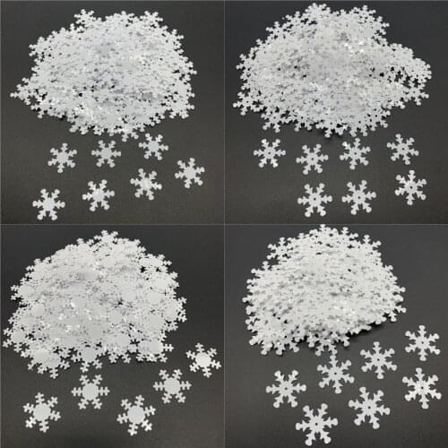 15mm 20mm 25mm White PVC Flat Christmas Snowflakes Sequins Paillettes Sewing Wedding Craft Accessories DIY Pendant Sequin Trim