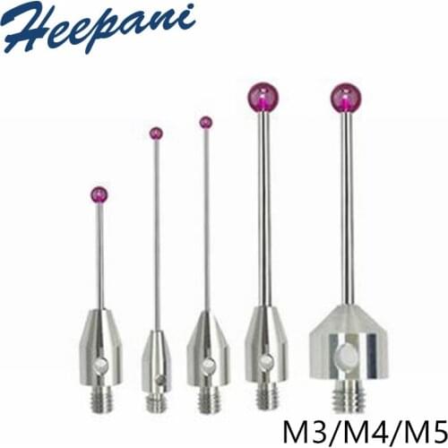 Free shipping three-coordinate rudy ball probe 1 - 6mm touch probe L20-L50mm ruby stylus 3D 3 dimensional gauge for cnc lathe