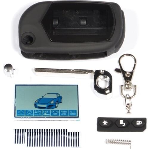 B9 uncut Case Keychain Cover +B9 LCD flexible Zebra Paper For 2 way Car Alarm LCD Remote Control Starline B9 KGB FX-7 FX7 FX 7