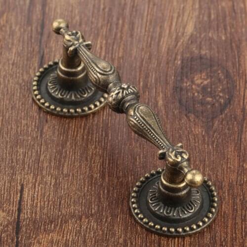 1Pc Vintage Furniture Handle European Style Wooden Wine Gift Box Pull Handles Kitchen Cupboard Knob Furniture Hardware 86*24mm