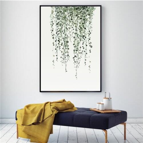 Home Decor Watercolor Plant Leaves Poster Print Landscape Wall Art Canvas Painting Picture for Living Room Cactus Decoration