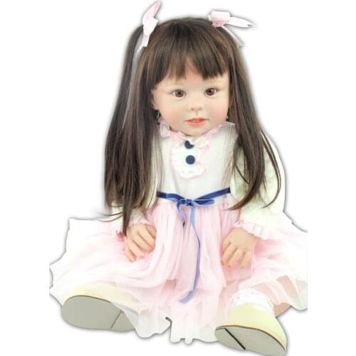 New arrival 70cm 28inch Handmade Baby Girl Doll Soft Silicone Vinyl Lifelike Simulation Cute The Best Playmate Gift for Birthday