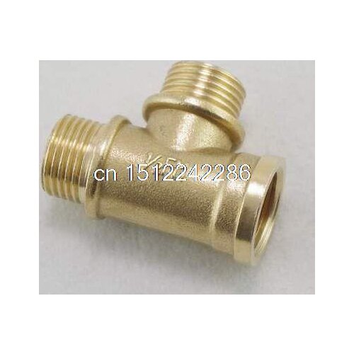 1/2" Two Male One Female Equal T BSPP Pipe Brass Adapter Coupler