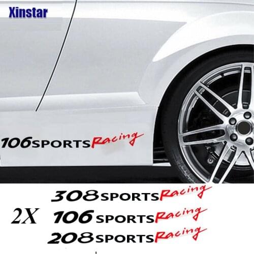 2pcs Car sticker For Peugeot 106 206 208 306 308 508 2008 3008 208