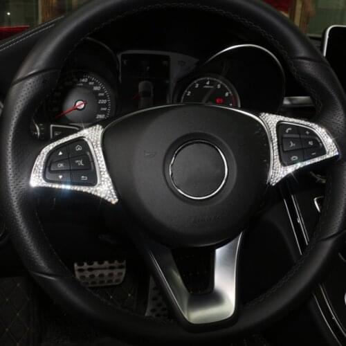 New Steering Wheel Frame DIY Decoration Car Shiny Sticker For Mercedes-Benz C E-Class Conjugated Linoleic Acid GLC GLE GLS 15-18