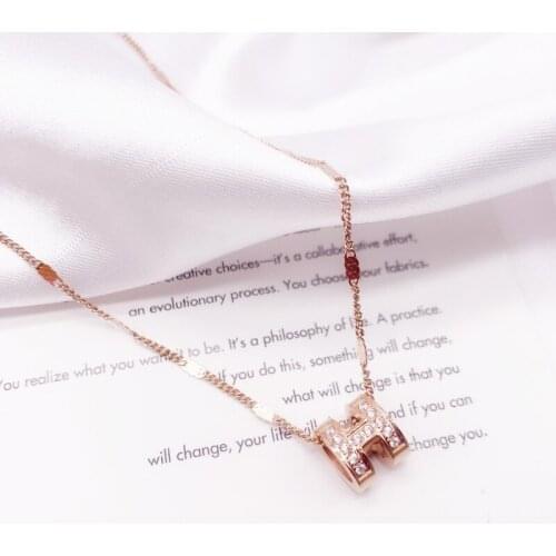 2020 New Zircon Pendant Stainless Steel Necklace For Women Jewelry