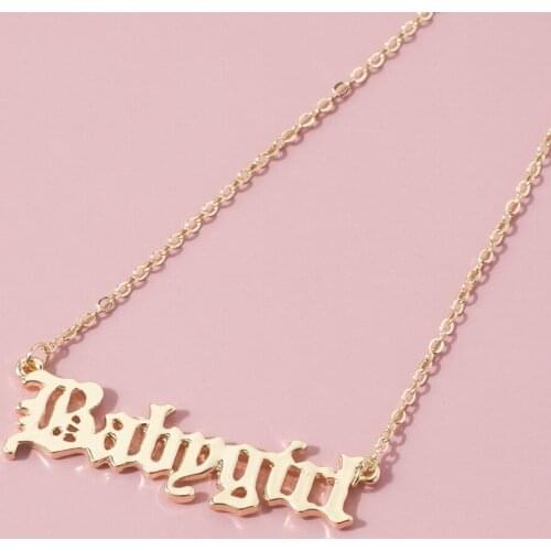 Fashion Wild Punk Necklace Babygirl English Letter Necklace Clavicle Chain Ins Style Party Wedding Couple Jewelry Jewelry