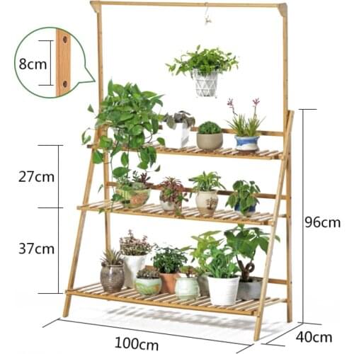 Plant Stand Balcony Flower Rack 3-Layer Multi-Style Floor Hanging Flower Pot Potted Sturdy And Durable Plant Shelf Home Decor