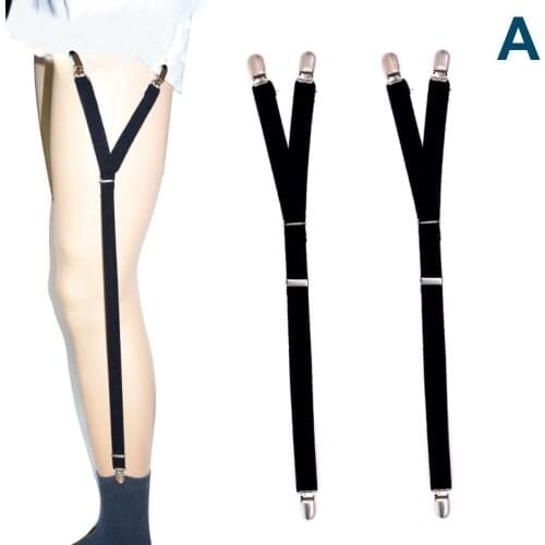 Fashion Men Shirt Stays Garter Suspenders Holder Elastic Y Shape Adjustable Uniform Locking Clamp Braces Shirts Garters
